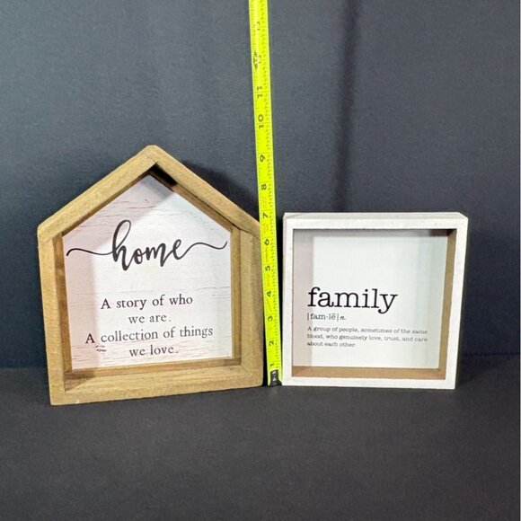 Home And Family Tabletop Sign Signs Wood Frame Rustic Home Decor - Picture 4 of 7